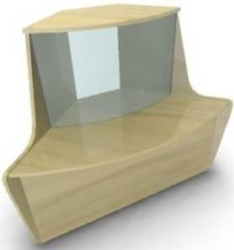 Стеллаж кондитерский Фабрика Авторской мебели Фружеле угол внешний (со стеклом, 1 ярус)