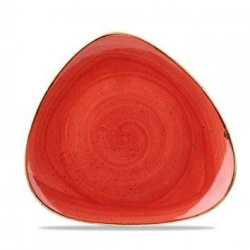 Тарелка мелкая треугольная CHURCHILL d 229 мм, без борта, Stonecast, цвет Berry Red SBRSTR91