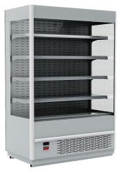 Холодильная горка гастрономическая Carboma FC20-07 VM 0,7-2 (ночная шторка, 9006-9005 цвет серо-черный)