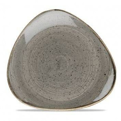 Тарелка мелкая треугольная 26,5 см, без борта, Stonecast, цвет Peppercorn Grey