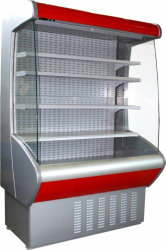 Холодильная горка гастрономическая Carboma F20-08 VM 0,7-2 (Carboma ВХСп-0,7) (0011-3020 боковины сер пластик,декор красн)