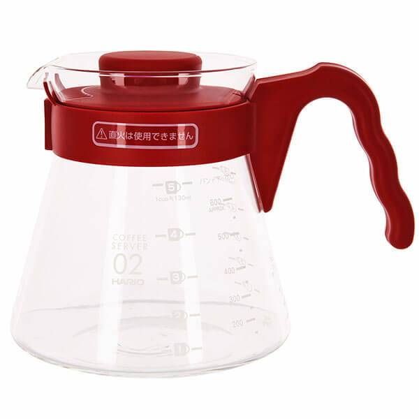 Набор для заваривания кофе (чайник + воронка пластиковая) Hario VCSD-02R Красный