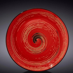 Тарелка Wilmax Spiral красная D 230 мм