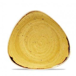 Тарелка мелкая треугольная CHURCHILL Stonecast d 220 мм, без борта, цвет Mustard Seed Yellow SMSSTR91