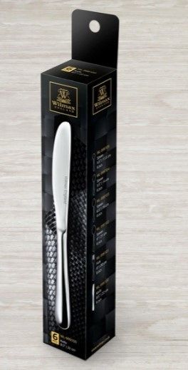 Набор ножей столовых Wilmax Stella серебряный L 220 мм (фирменная упаковка)