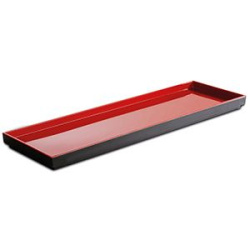 Блюдо для подачи прямоугольное APS «Азия Плюс» пластик, красный, чёрный L 53, B 16,2 см
