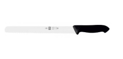 Нож для нарезки Icel HoReCa черный с  волн. кромкой 450 мм.