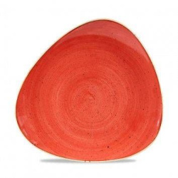 Тарелка мелкая треугольная 26,5 см, без борта, Stonecast, цвет Berry Red