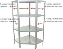 Стеллаж угловой перфорированный КОБОР СКПУ-3/5-100/80 (высота 1800 мм)