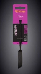 Нож для масла Wilmax Diva матово-черный L 160 мм (на блистере)