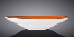 Тарелка Wilmax Splash оранжево-белая 500 мл, D 285 мм