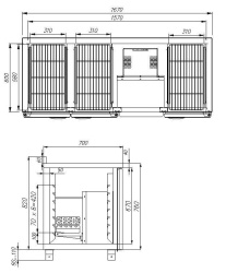 Стол морозильный Carboma T70 L3-1 (3GN/LT) с бортом (9006-2 корпус серый)