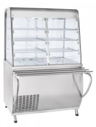 Прилавок-витрина холодильный Abat ПВВ(Н)-70Т-С-НШ с гастроёмкостями кашир.