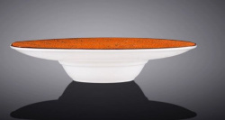 Тарелка Wilmax Splash оранжево-белая 200 мл, D 240 мм