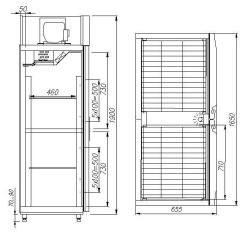 Шкаф комбинированный Carboma RF1120 INOX