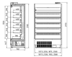 Холодильная горка универсальная Enteco master VISLA 250 ВСн с боковинами