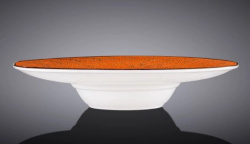 Тарелка Wilmax Splash оранжево-белая 250 мл, D 270 мм