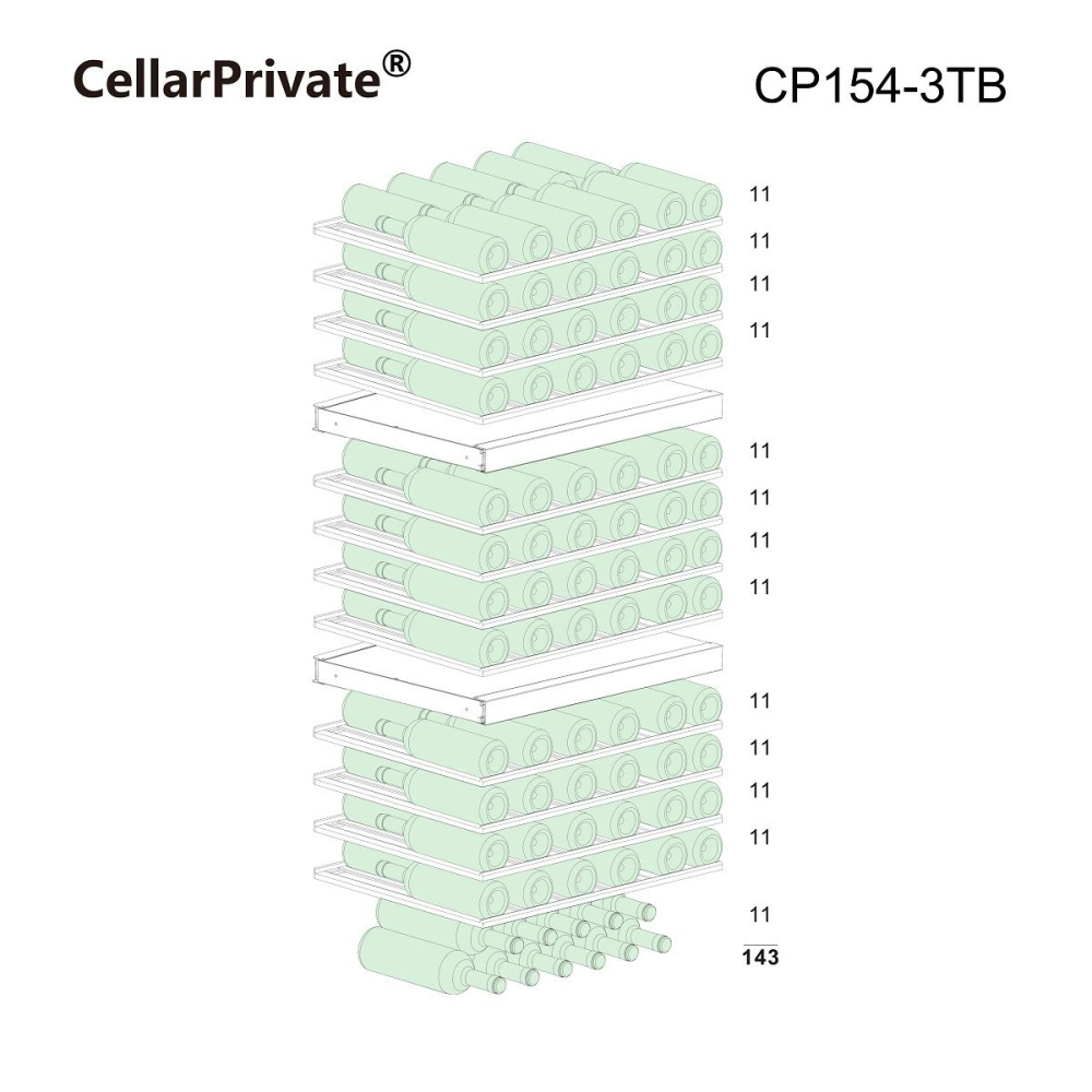 Шкаф винный Cellar Private CP154-3TB – фото 17 в каталоге Казани