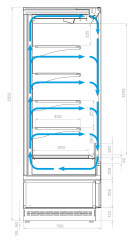 Холодильная горка гастрономическая Carboma FC20-07 VM 1,3-2 (версия 2.0) (9006-9005)