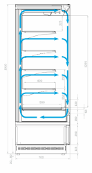 Холодильная горка гастрономическая Carboma FC20-07 VM 0,7-2 (версия 2.0) ночная шторка (9006-9005)
