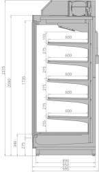Холодильная горка гастрономическая BrandFord ESC PLUG-IN VRIII.2080.950.125