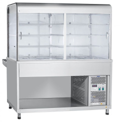 Прилавок-витрина холодильный Abat ПВВ(Н)-70КМ-С-03-НШ с гастроемкостями кашир