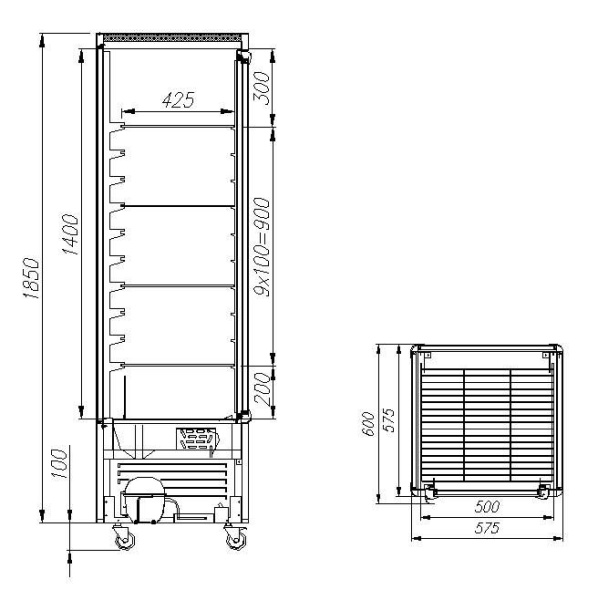Шкаф кондитерский Carboma D4 VM 400-1 (R400C) (1015-0102 бежево-коричневый)
