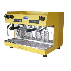 Кофемашина рожковая автоматическая CARIMALI Nimble E2 2 группы, высокие, желтый с задней прозрачной панелью