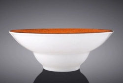 Тарелка Wilmax Splash оранжево-белая 800 мл, D 200 мм